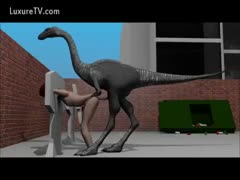 Dinosaur screwed a hot whore